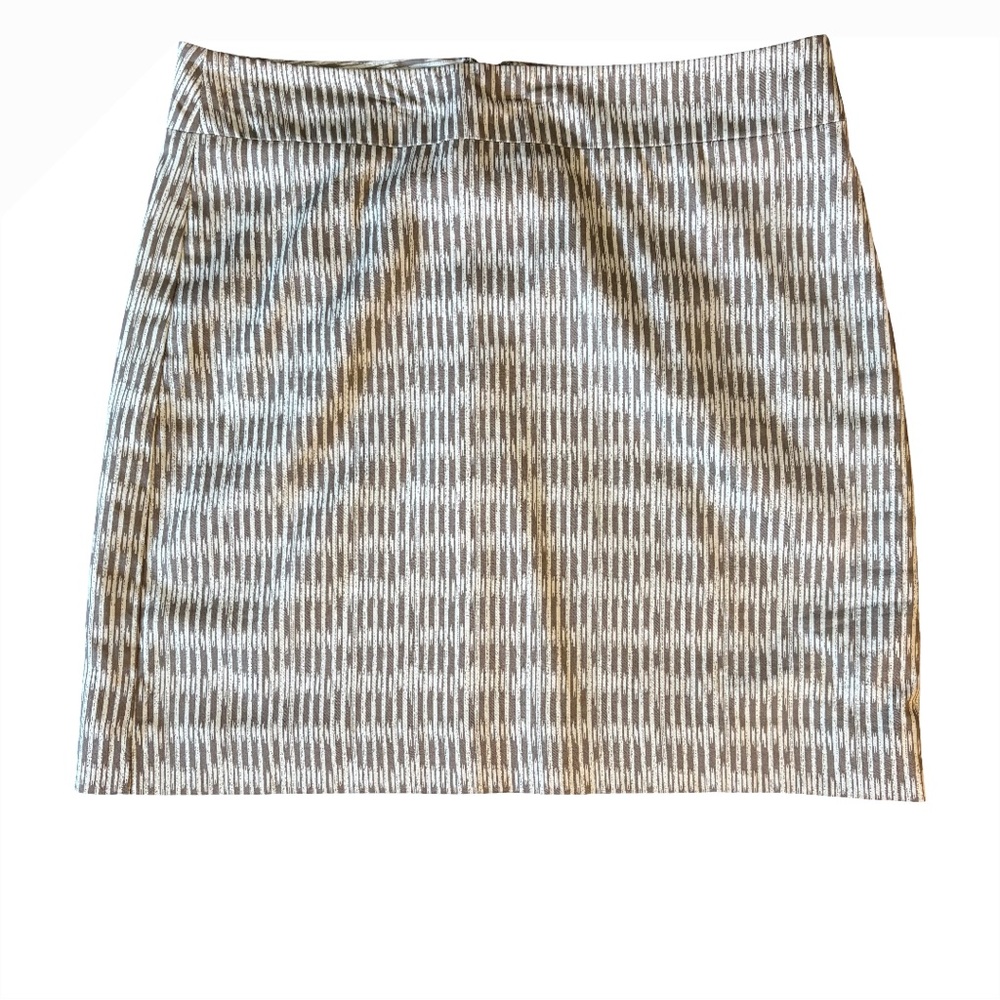 LOFT Beige and White Mini Skirt